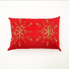 Soft And Fashionable Polyester Wooden Pillow With Bead Decoration