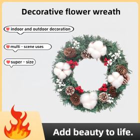 1 Piece Of 11.8-inch Pine Cone Wreath, With Different Types Of Accessories, Suitable For Decorating Pet Rooms And Doors
