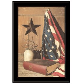 "God and Country" by Billy Jacobs, Ready to Hang Framed Print, Black Frame