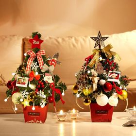 Desktop Christmas Tree; Artificial Mini Christmas Decoration Tree;  The Perfect Christmas Decoration for Table;  Desk and Counter (Color: as pic A)