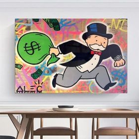 Hand Painted Oil Painting  Alec Monopoly Painting Wall Street Art Modern Abstract Living Room Hallway Bedroom Luxurious Decorative Painting (Style: 01, size: 60X90cm)