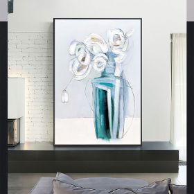 Hand Painted Oil Painting Minimalism Abstract Floral Oil On Canvas Large Original Floral Scenery Acrylic Modern Painting Wall Art Living Room Dec (Style: 01, size: 60X90cm)