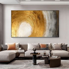 Hand Painted Oil Painting Abstract Gold Texture Oil Painting on Canvas Original Minimalist Art Golden Decor Custom Painting Living Room Home Deco (Style: 01, size: 70x140cm)